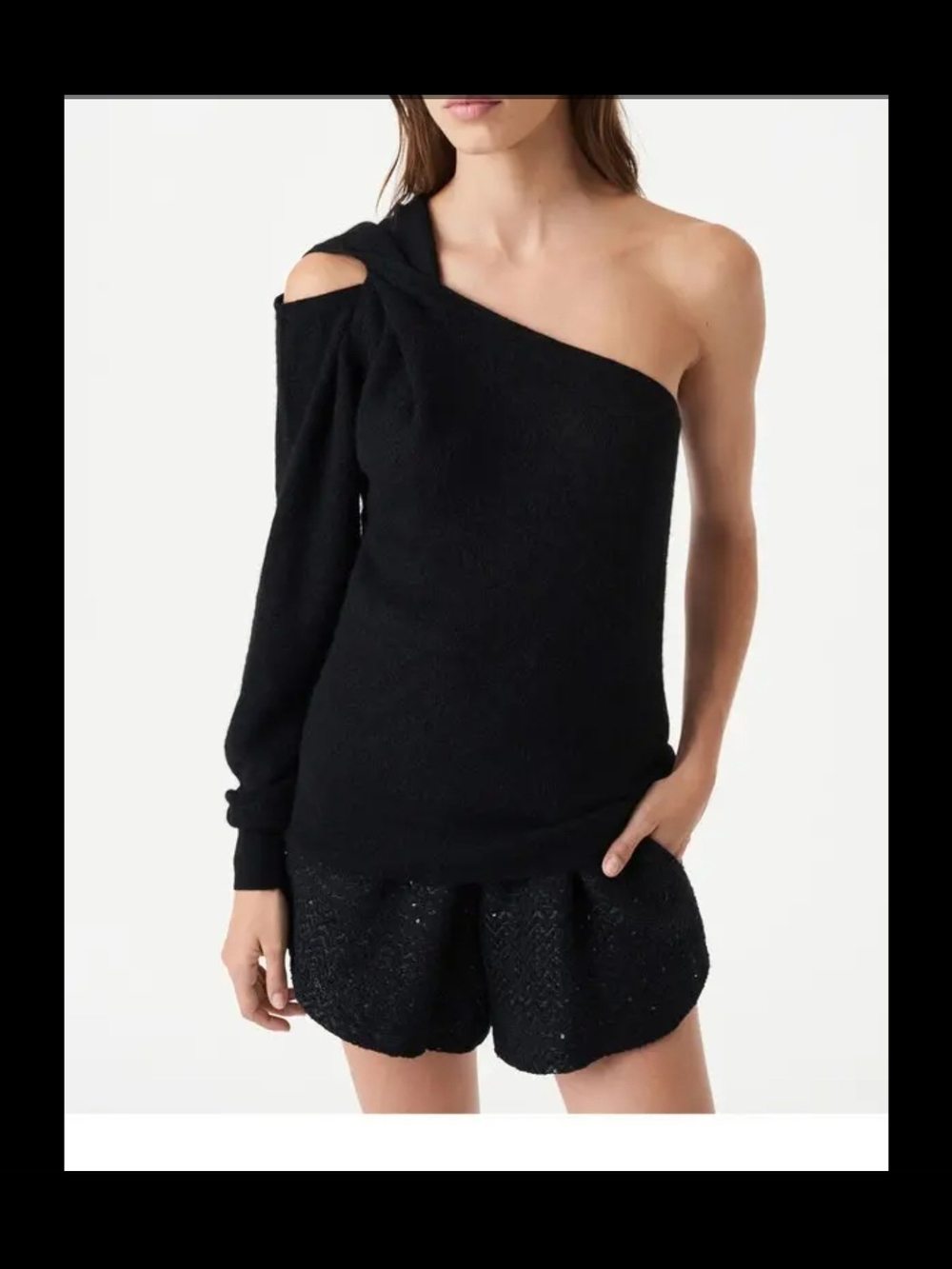4IRO Baurel Black Asymmetrical Sweater Size XXS